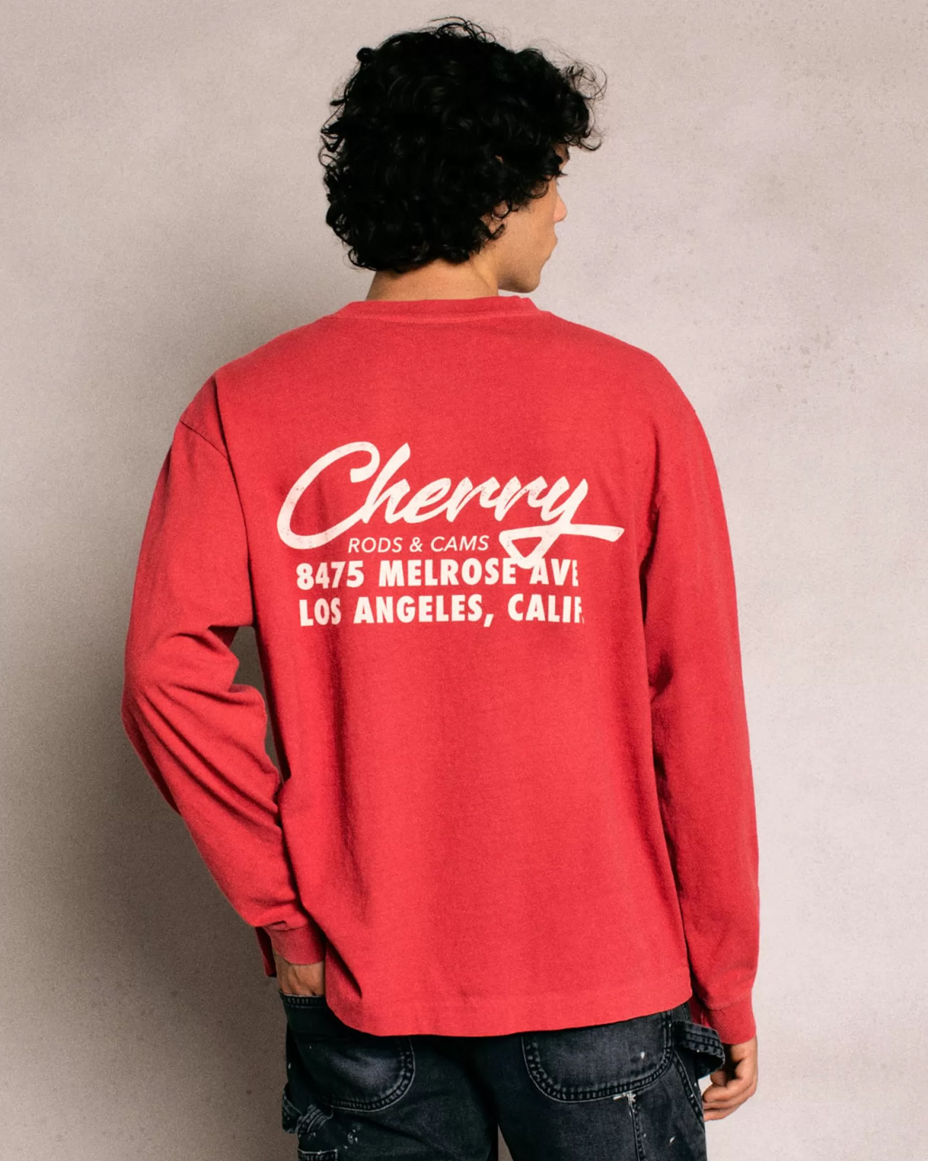 Camiseta Cams Pocket L/S (Rojo Vintage)^Cherry Hot