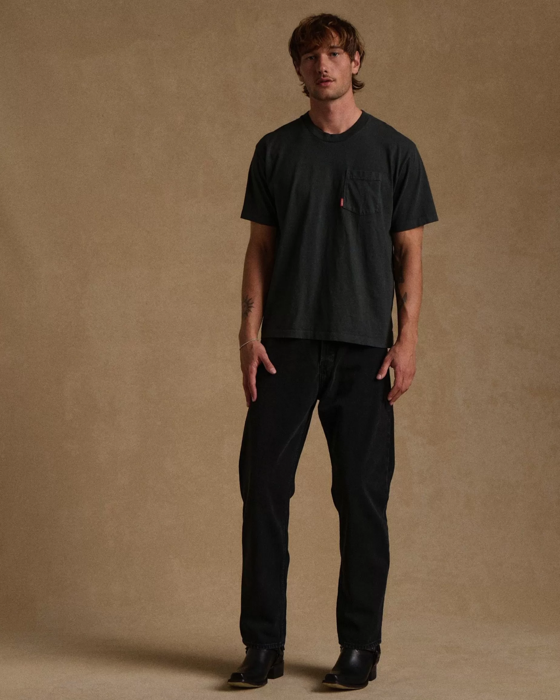 Camiseta Con Bolsillo American Classic (Negro Vintage)^Cherry New
