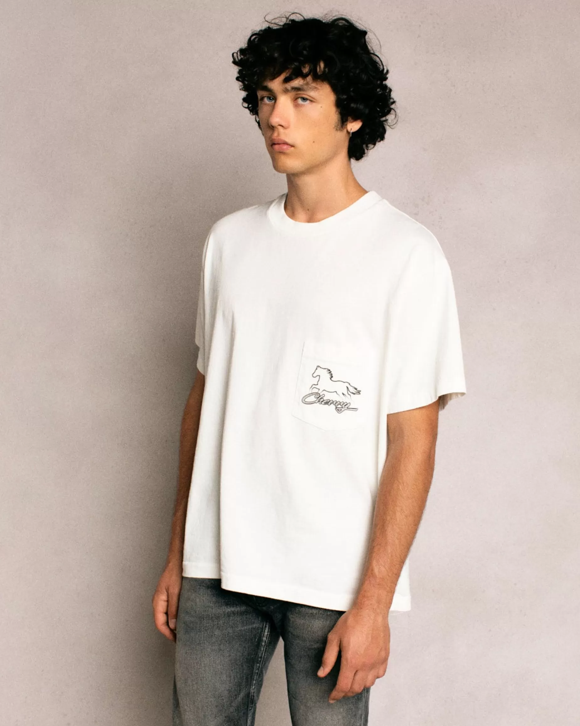 Camiseta Con Bolsillo Stardust Boxy (Blanco Vintage)^Cherry Cheap