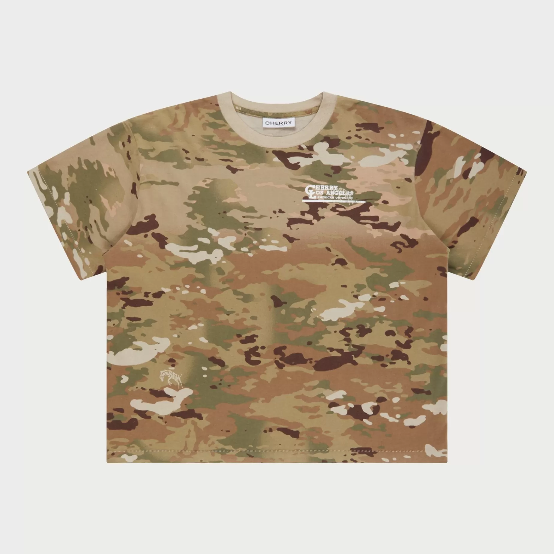 Camiseta Tipo Boxy American Outdoorsman (Camuflaje)^Cherry New