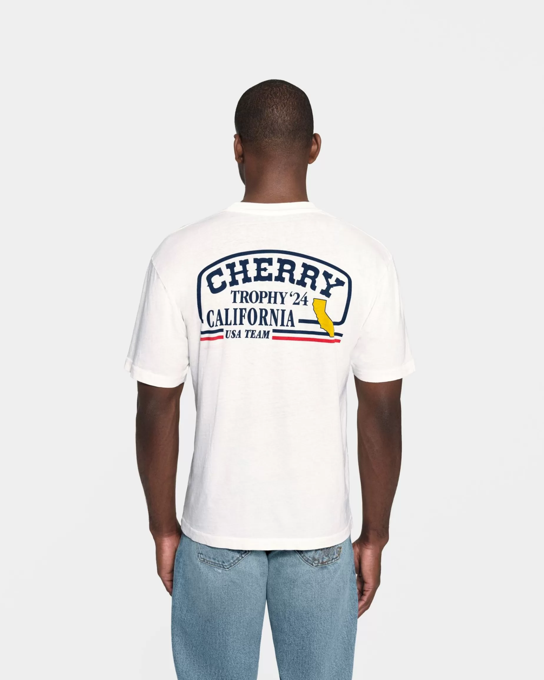 Camiseta Trophy Premium De Algodon Organico (Blanco Vintage)^Cherry Cheap