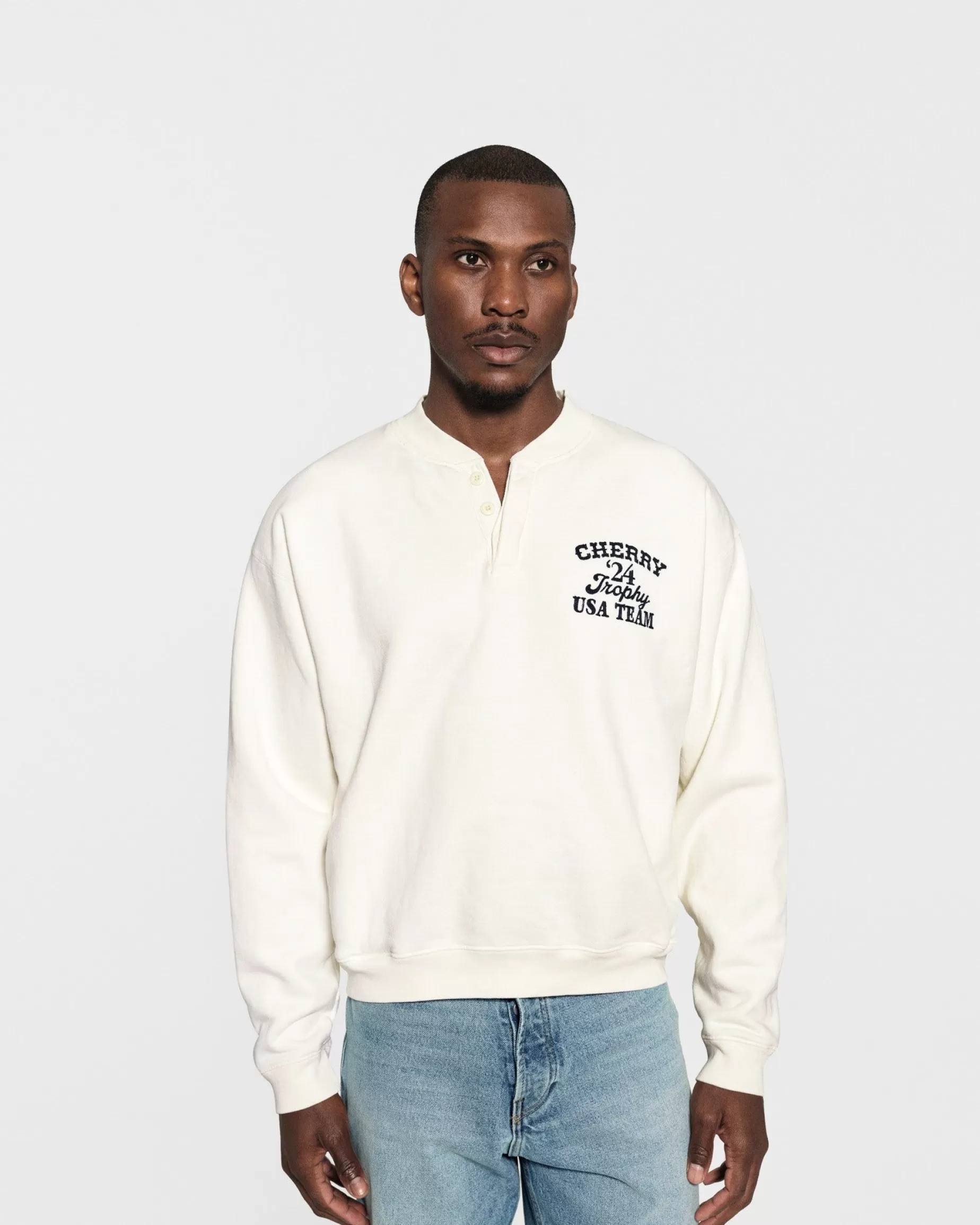 Cuello Redondo Trophy Henley (Blanco Vintage)^Cherry Clearance