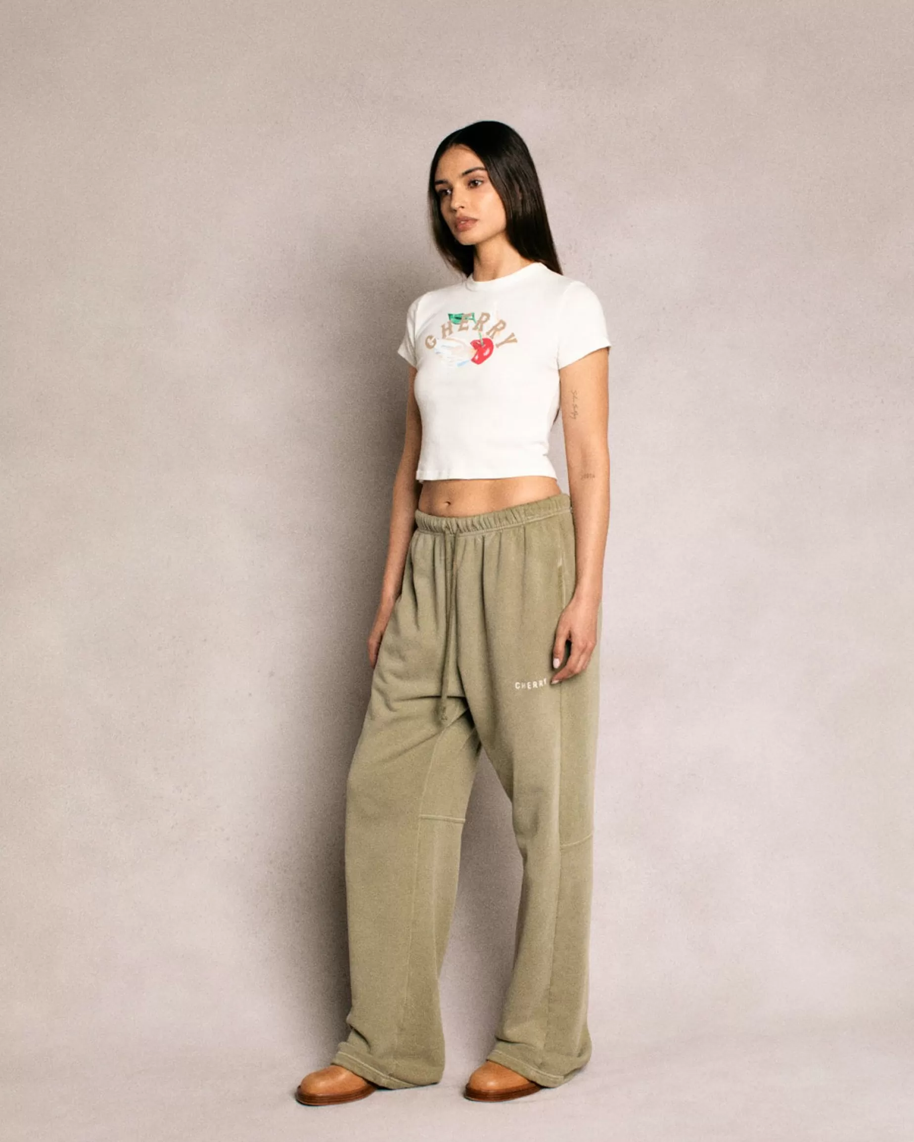 Pantalones Deportivos De Paracaidas Con Logotipo Basico (Oliva)^Cherry Online