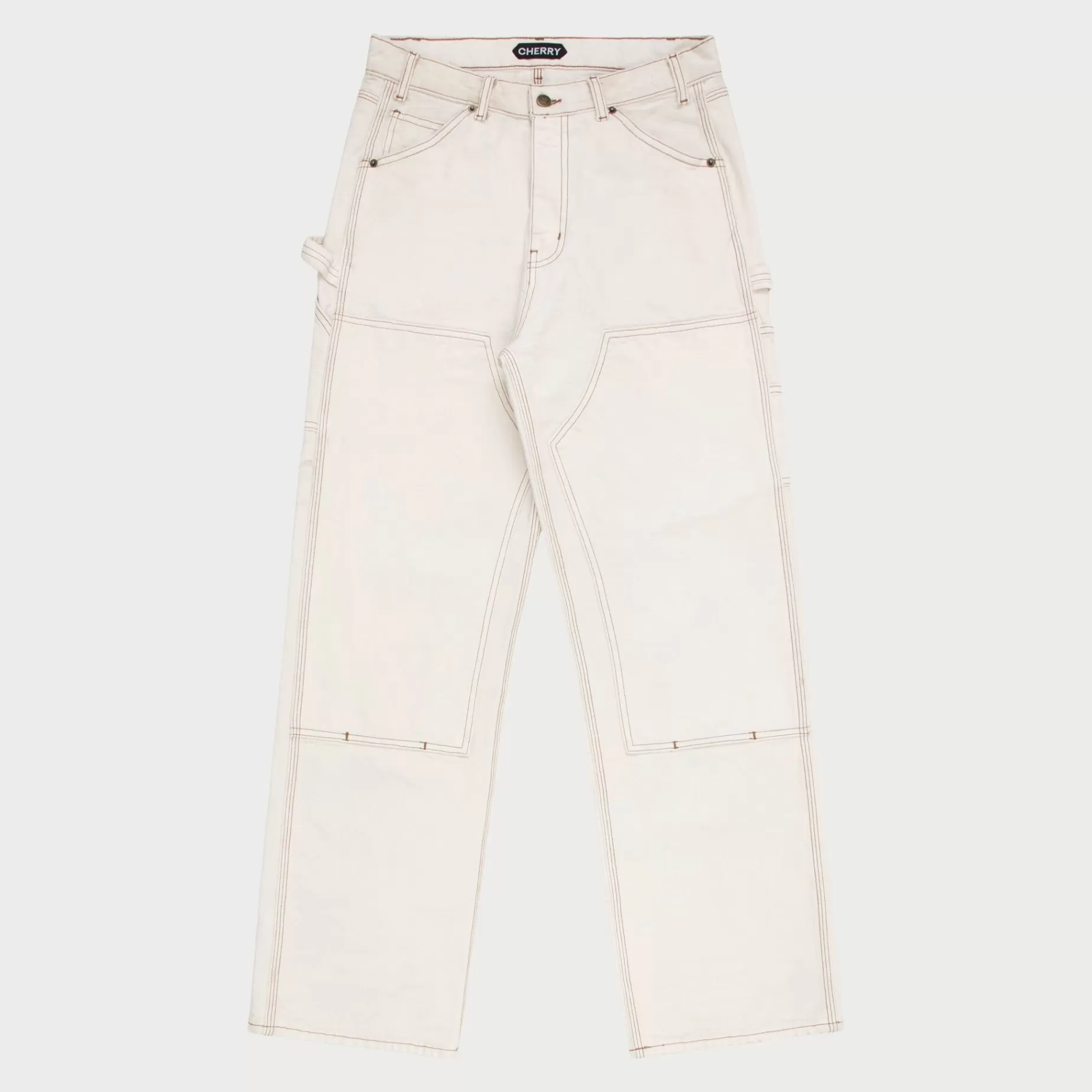Pierna Ancha Lona Doble Rodilla (Vintage White)^Cherry Store