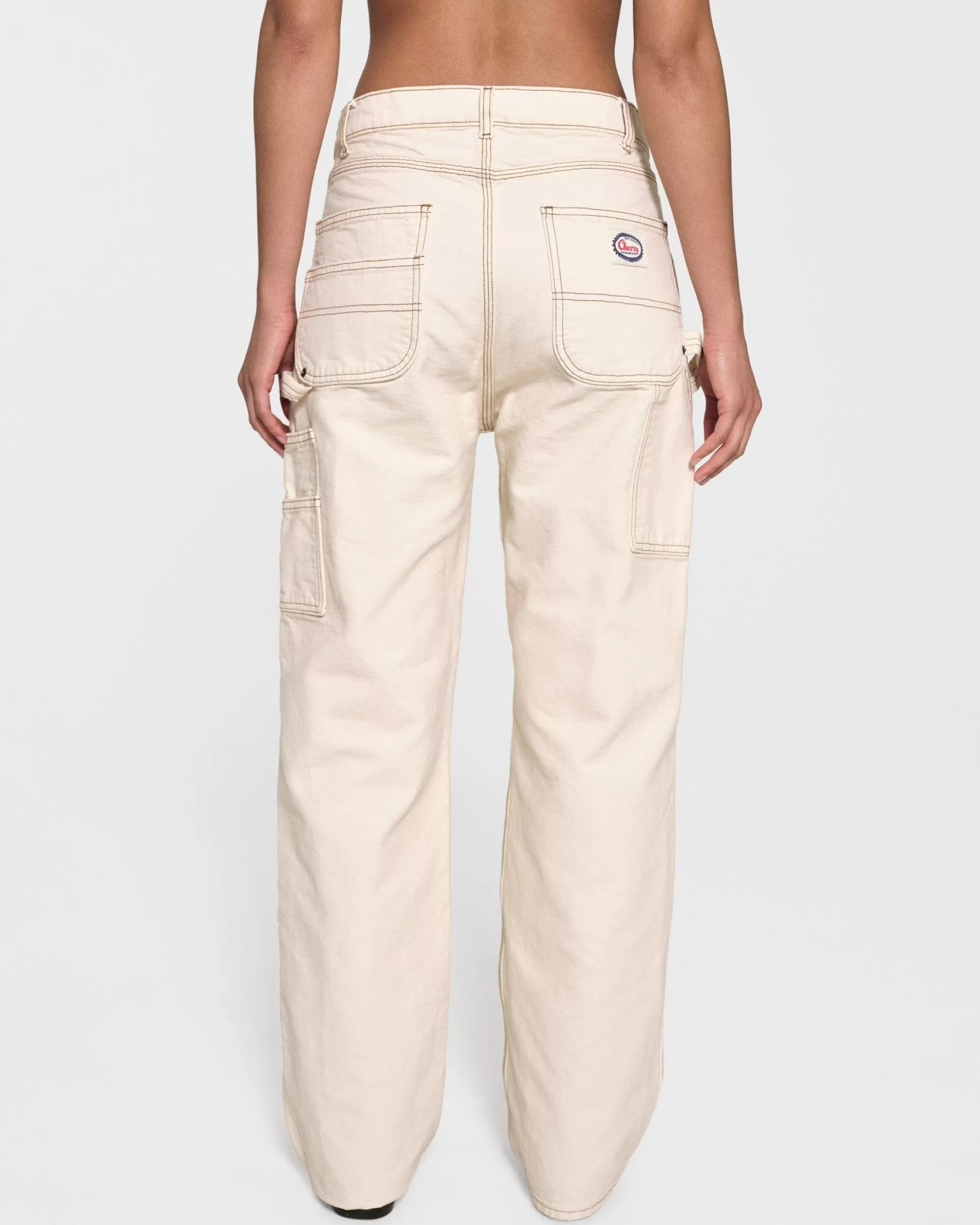 Pierna Ancha Lona Doble Rodilla (Vintage White)^Cherry Store