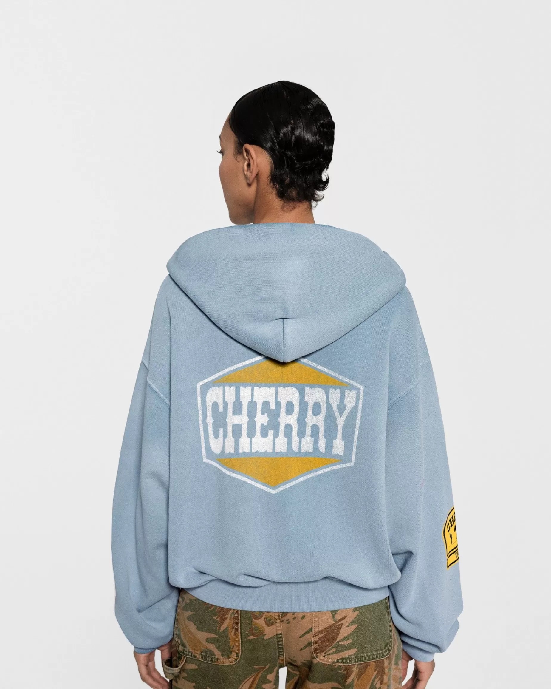 Sudadera Con Capucha Y Cremallera Off Road (Azul Polvoriento)^Cherry Sale