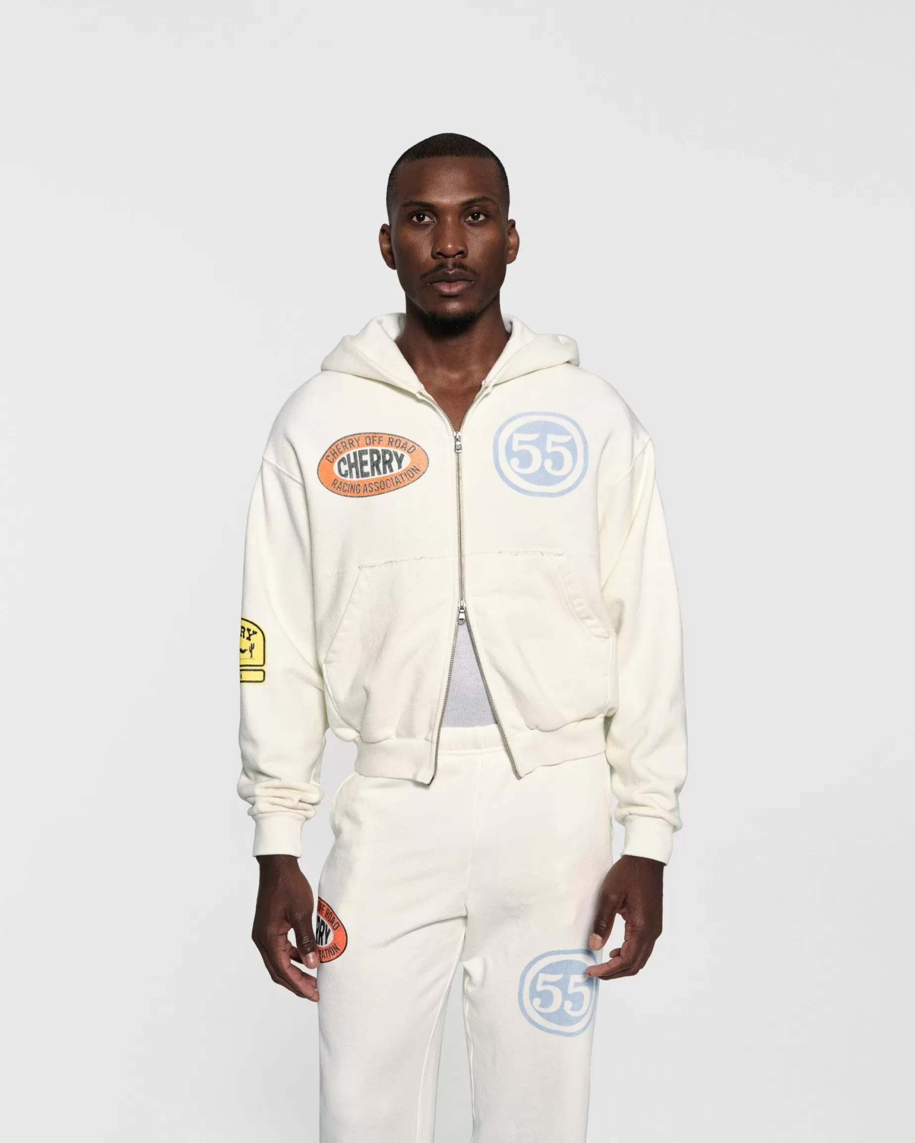 Sudadera Con Capucha Y Cremallera Off Road (Blanco Vintage)^Cherry Shop